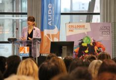 Chloé Danillon, vice-présidente déléguée à la protection de l'enfance et l'action sociale de proximité, a ouvert le colloque.