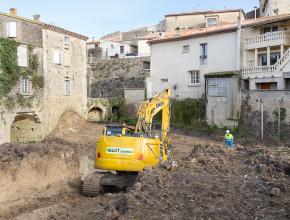 Visite de chantier des travaux de rétablissement de la continuité écologique du Fresquel à Pennautier.