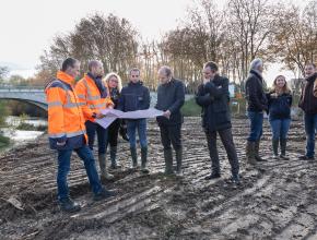 Visite de chantier des travaux de rétablissement de la continuité écologique du Fresquel à Pennautier.