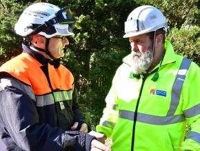 agents des routes et sapeurs-pompiers audois sur le terrain durant la tempête Nils