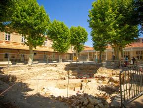 Fouilles archéologiques menées au collège Victor-Hugo, à Narbonne.