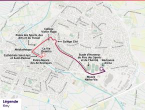 parcours de la flamme olympique à Narbonne