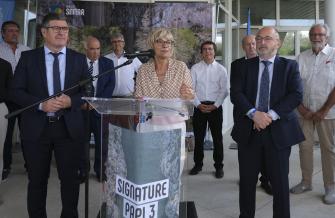 Hélène Sandragné a rappelé l'importance de sensibiliser la population au risque inondation.