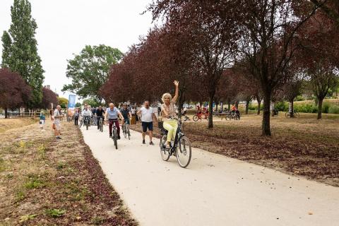 Inauguration voie verte Canal du Midi Montsegur avec Hélène Sandragné