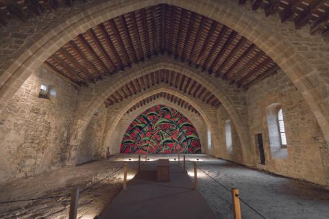 Fresque de Julien Colombier à l'abbaye de Lagrasse dans l'Aude