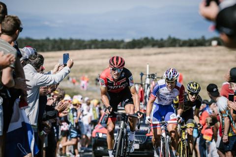 Le tour de France lors de son passage dans l'Aude en 2018