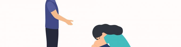 Illustration d'un homme apportant de l'aide à une femme