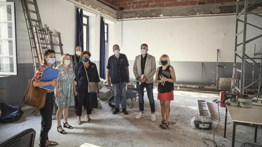 Visite de chantier du nouveau restaurant scolaire au collège Le Bastion de Carcassonne.