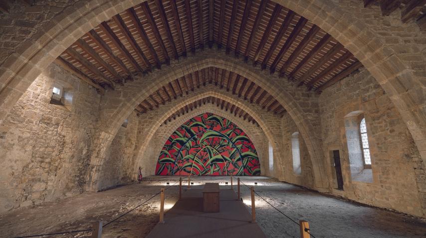 Fresque de Julien Colombier à l'abbaye de Lagrasse dans l'Aude