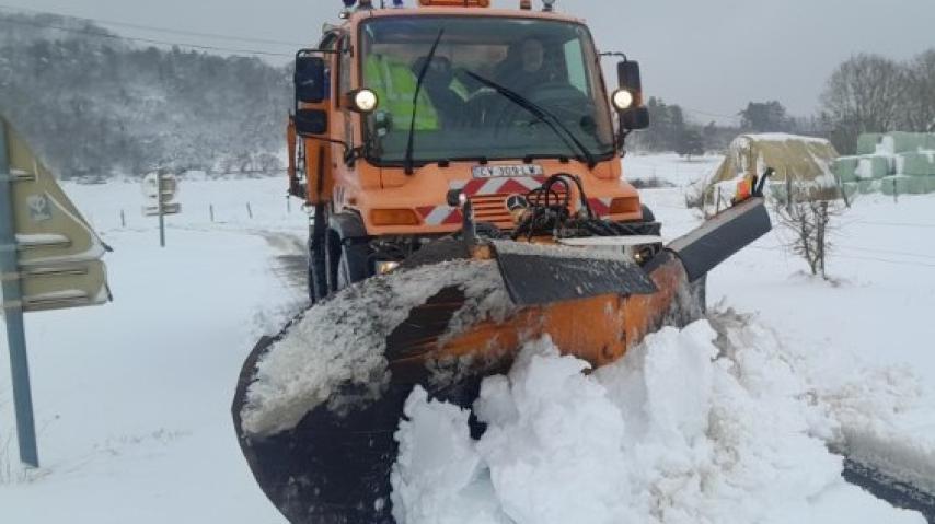 Opération de déneigement en Haute Vallée de l'Aude en janvier 2026